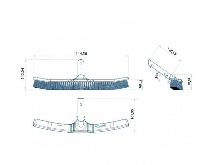 ASTRALPOOL SHARK CURVED BOTTOM BRUSH WITH CLIP ATTACHMENT- 36615