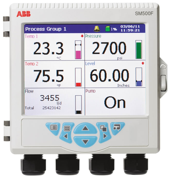 ABB SM503FCB, 3 Input Channels, 4 Output Channels, Videographic Chart Recorder Measures Current, Resistance