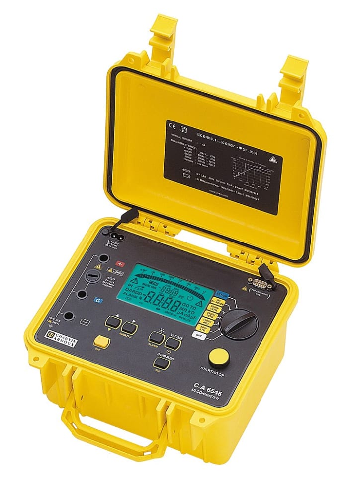 Chauvin Arnoux CA 6545 Insulation Resistance Tester, 40V Min, 5100V Max, 10000G? Max