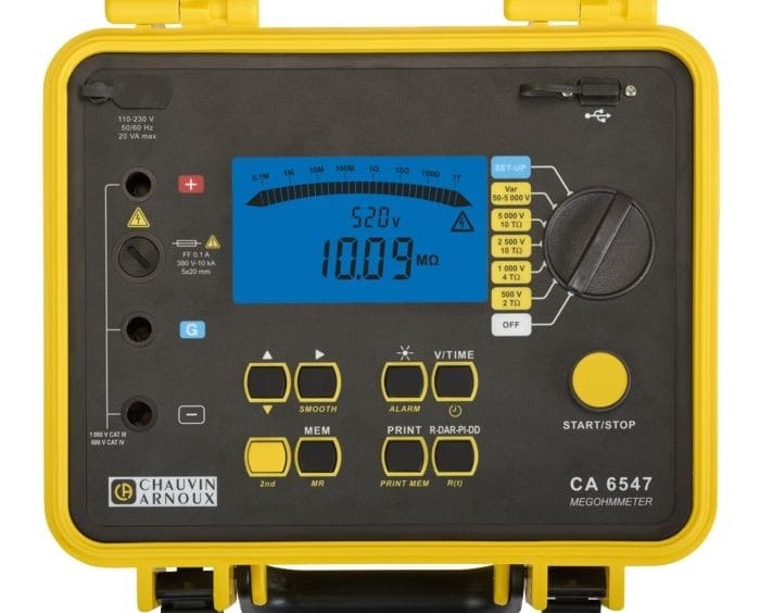 Chauvin Arnoux CA 6547 Insulation Tester, 40V Min, 5100V Max