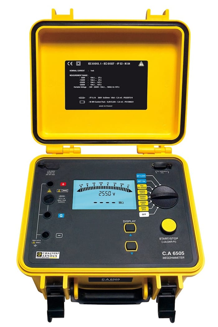 Chauvin Arnoux CA 6505 Insulation Tester, 40V Min, 5100V Max