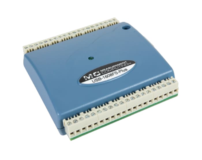 Digilent MCC USB-1608FS-Plus Data Acquisition, 8 SE simultaneous analog inputs Channel(s), USB, 100ksps, 16 bit