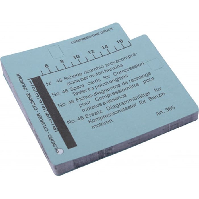 C-370C-50 Cards for use with Petrol Compression Meter